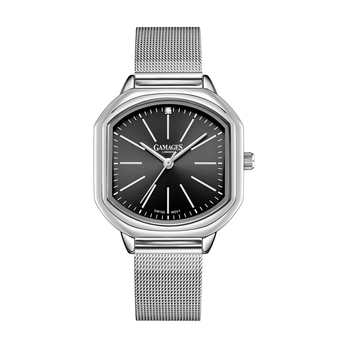 Steel Gamages Of London Ladies Ornate Diamond Watch 38Mm main product photo