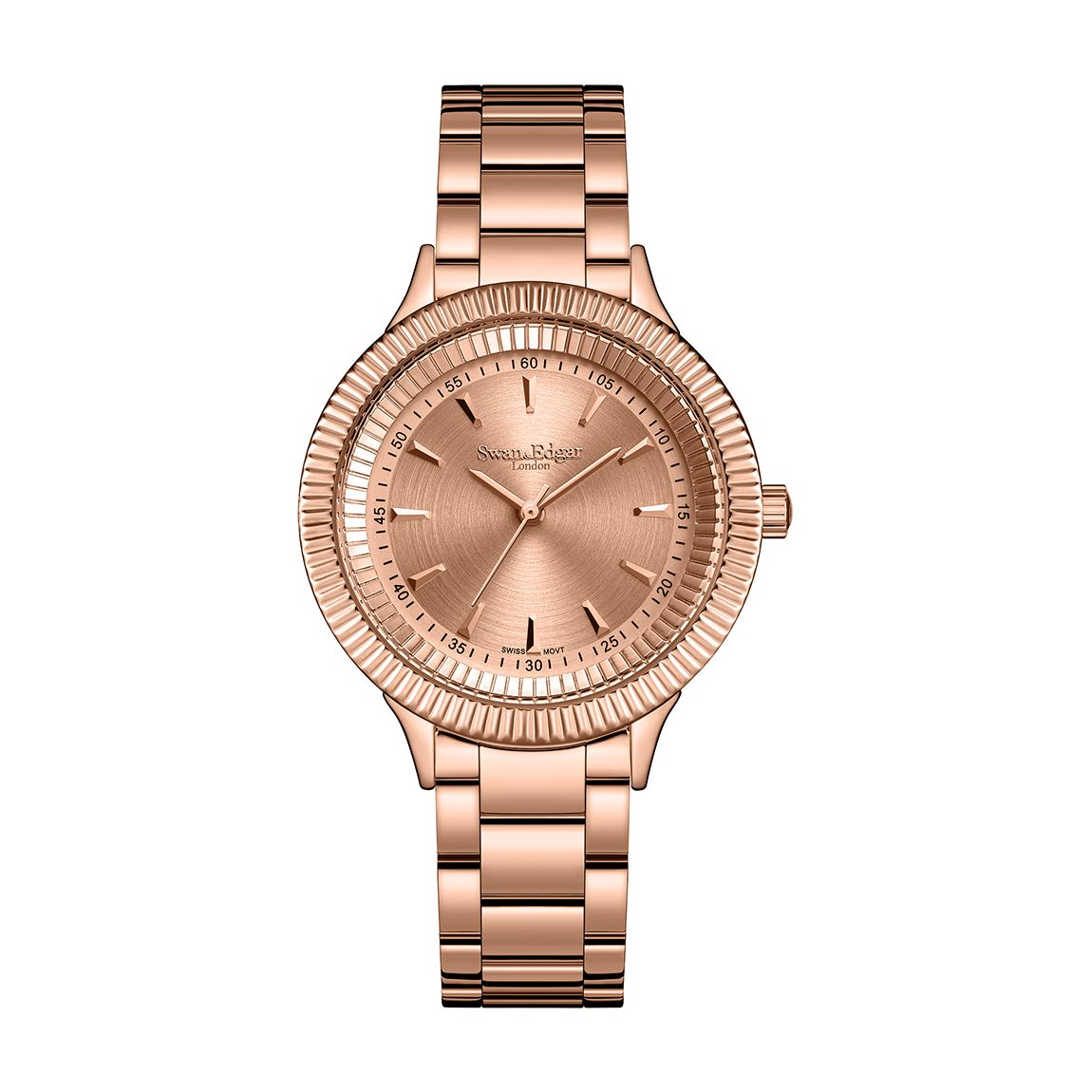 Rose Gold Swan & Edgar Ladies Duet Watch 38Mm main product photo