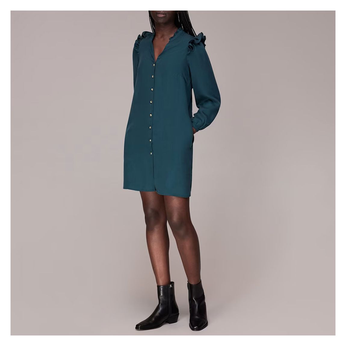 Teal Katie Button Through Dress main product photo