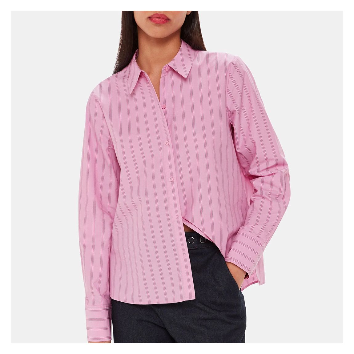 Pink Stripe Boxy Fit Shirt main product photo