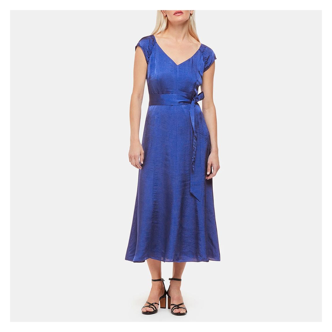 Blue Arie Hammered Satin Midi Dress main product photo