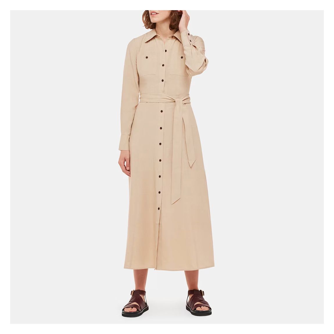 Beige Petite Estella Shirt Dress main product photo