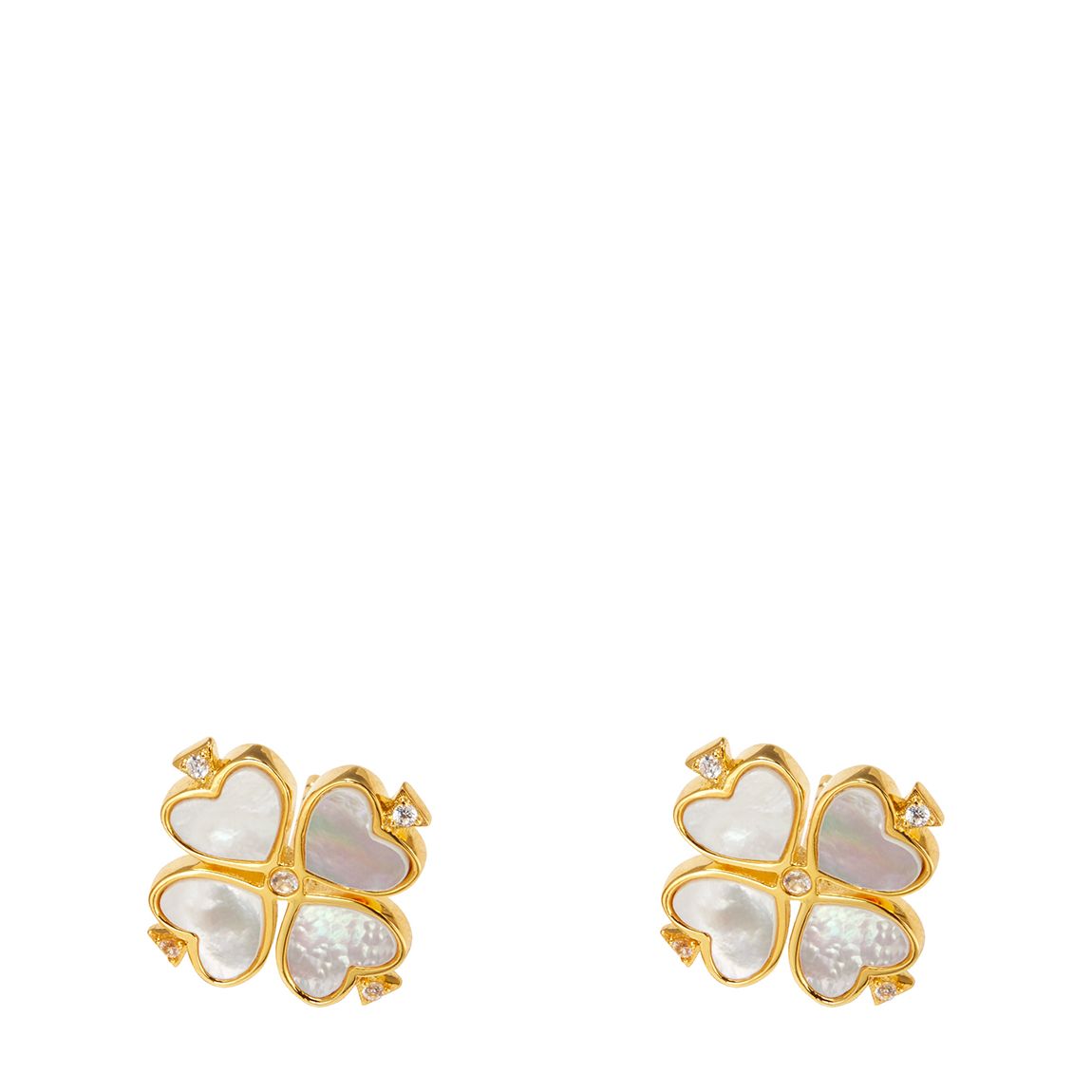 Gold And Cream Stud Earrings main product photo