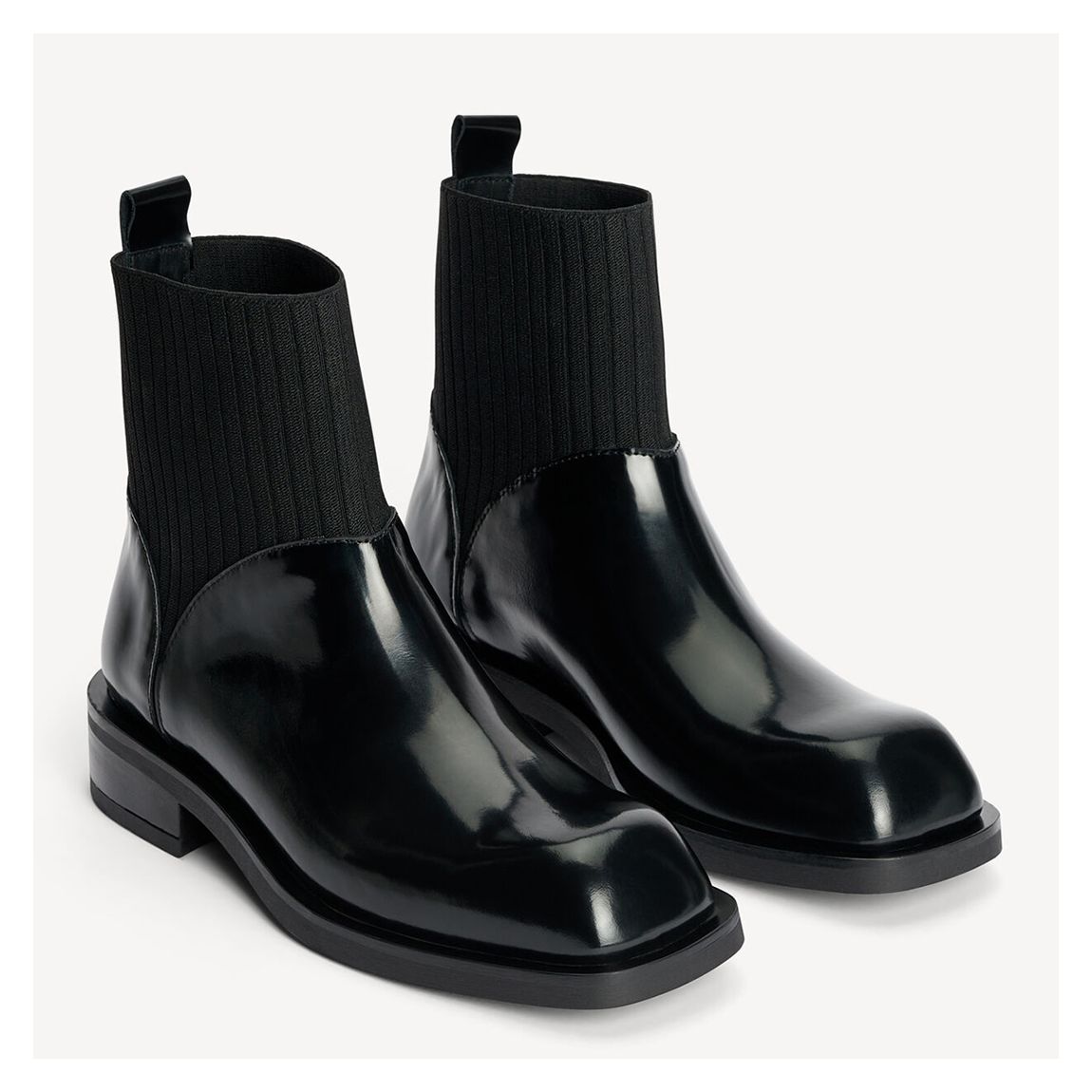 Black Leather Perlla Chelsea Boots main product photo
