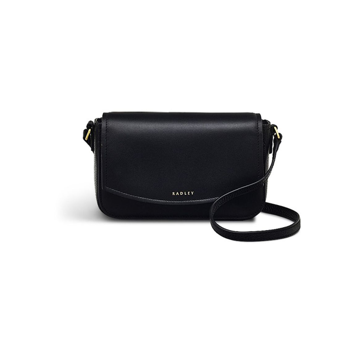 Black Leather Mini Flapover Phone Crossbody main product photo