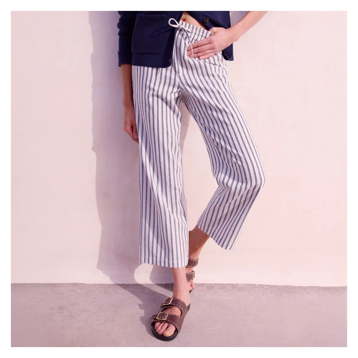 Blue/Ivory Everly Stripe Trousers main product photo