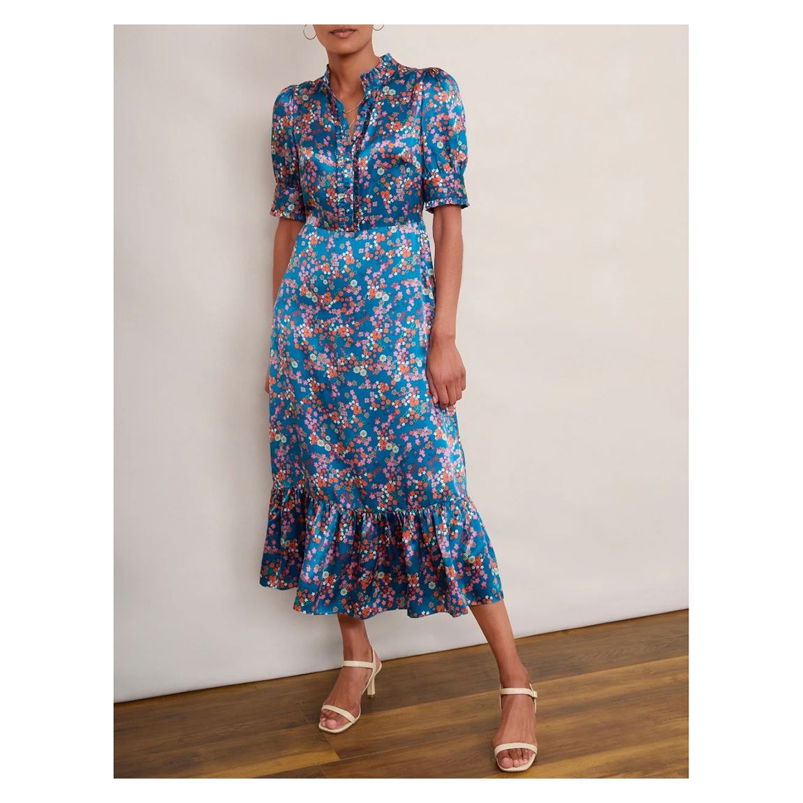 Pink/Blue Floral Fabienne Dress main product photo
