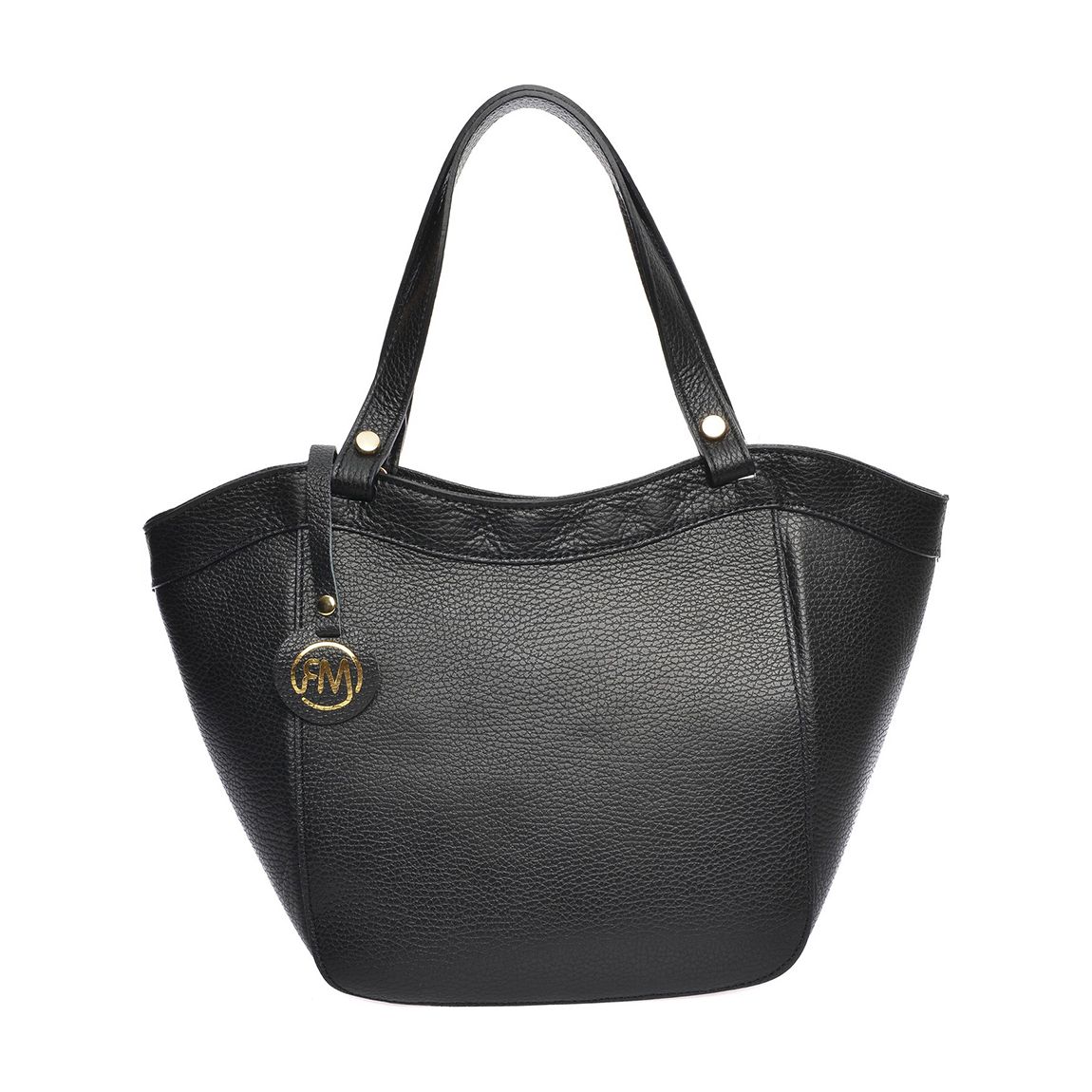 Black Leather Handbag By Roberta M main product photo