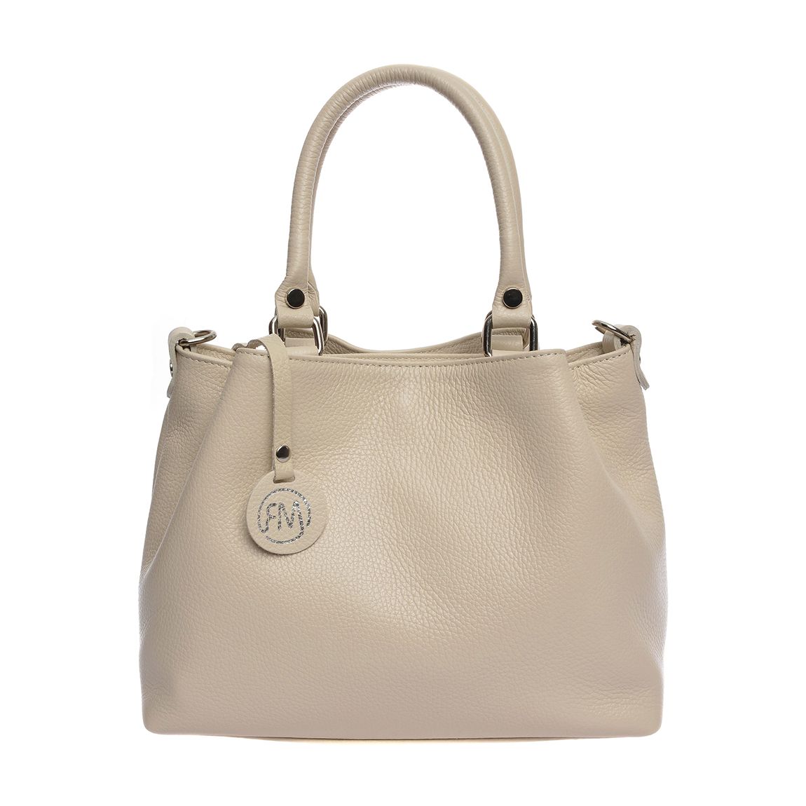 Beige Leather Handbag By Roberta M main product photo