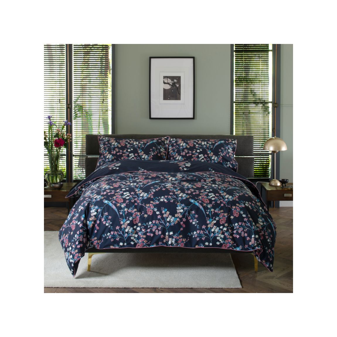 Night Bird Digital Print 100% Cotton Duvet Cover Set Double main product photo