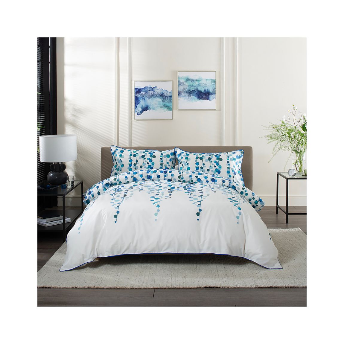 String of Pearls 100% Cotton Digital Print Duvet Cover Set Single main product photo