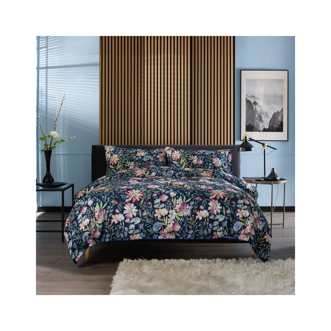 Spring Flowers 100% Cotton Digitally Printed Duvet Cover Set SuperKing main product photo