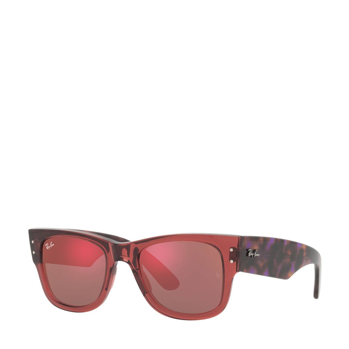 Brown Dark Red Patterned Lens Pink Transparent Frame Sunglasses 51mm main product photo