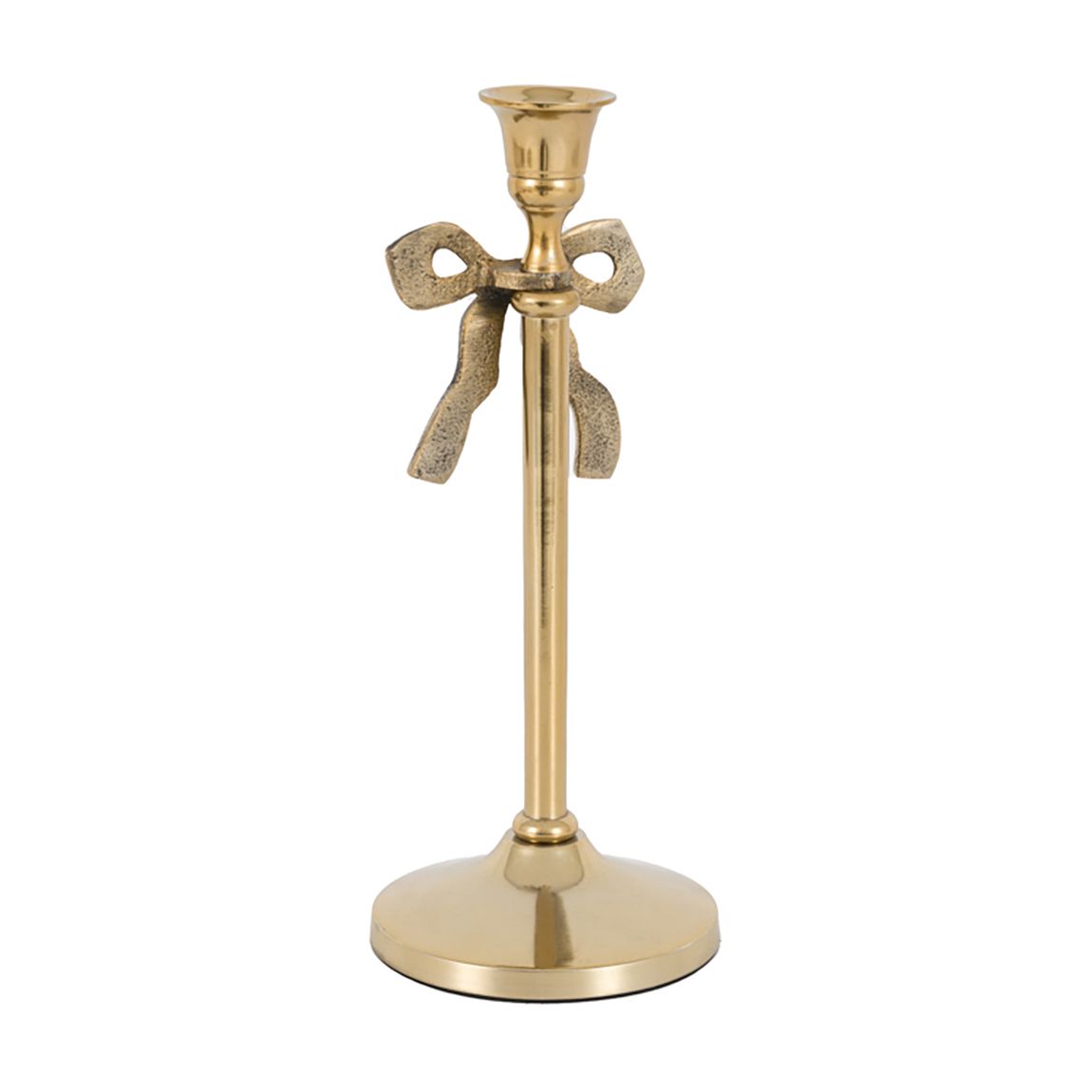 Bow Dinner Candle Holder, Gold main product photo