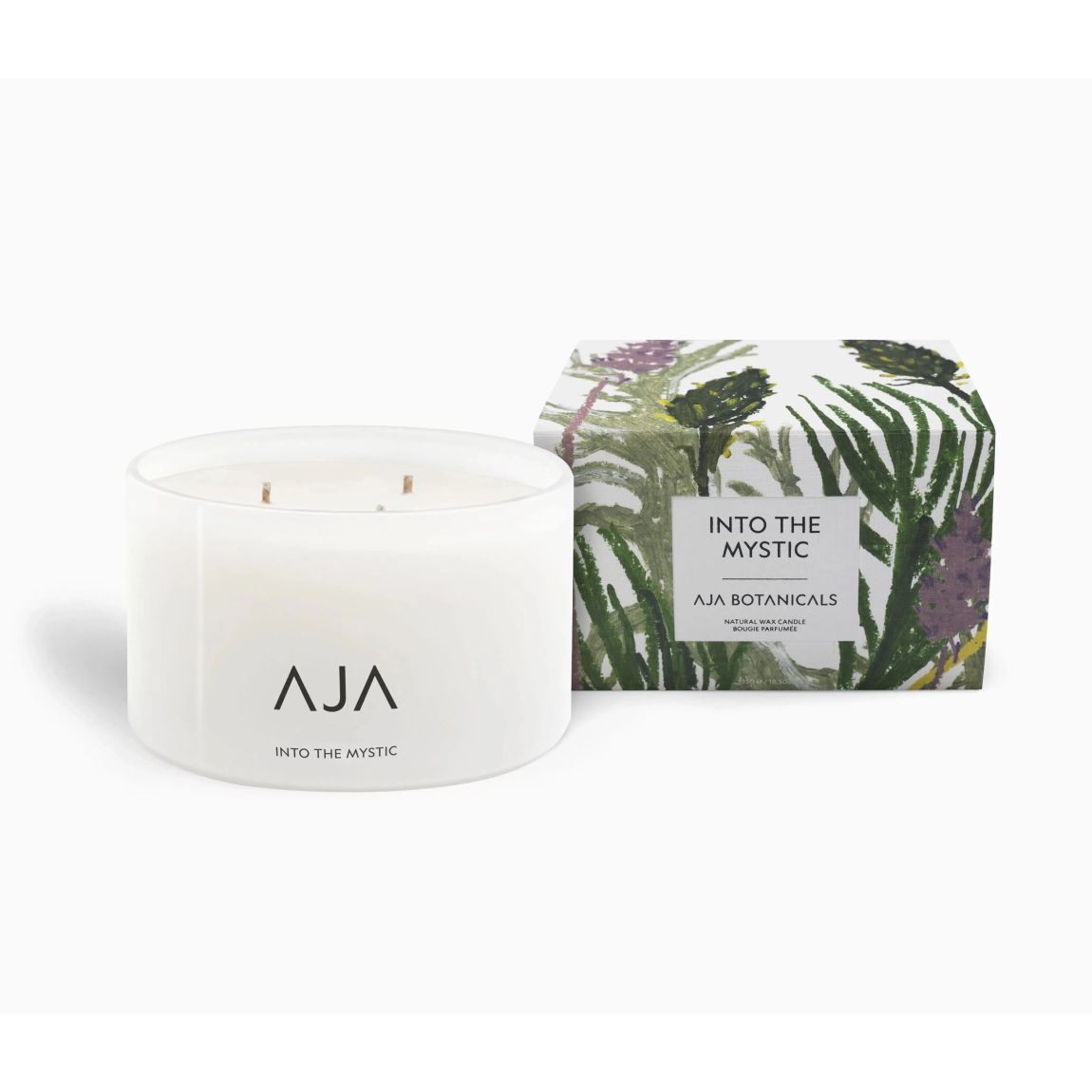 AJA BOTANICALS Into The Mystic Three Wick Candle - White with Essential Oils main product photo