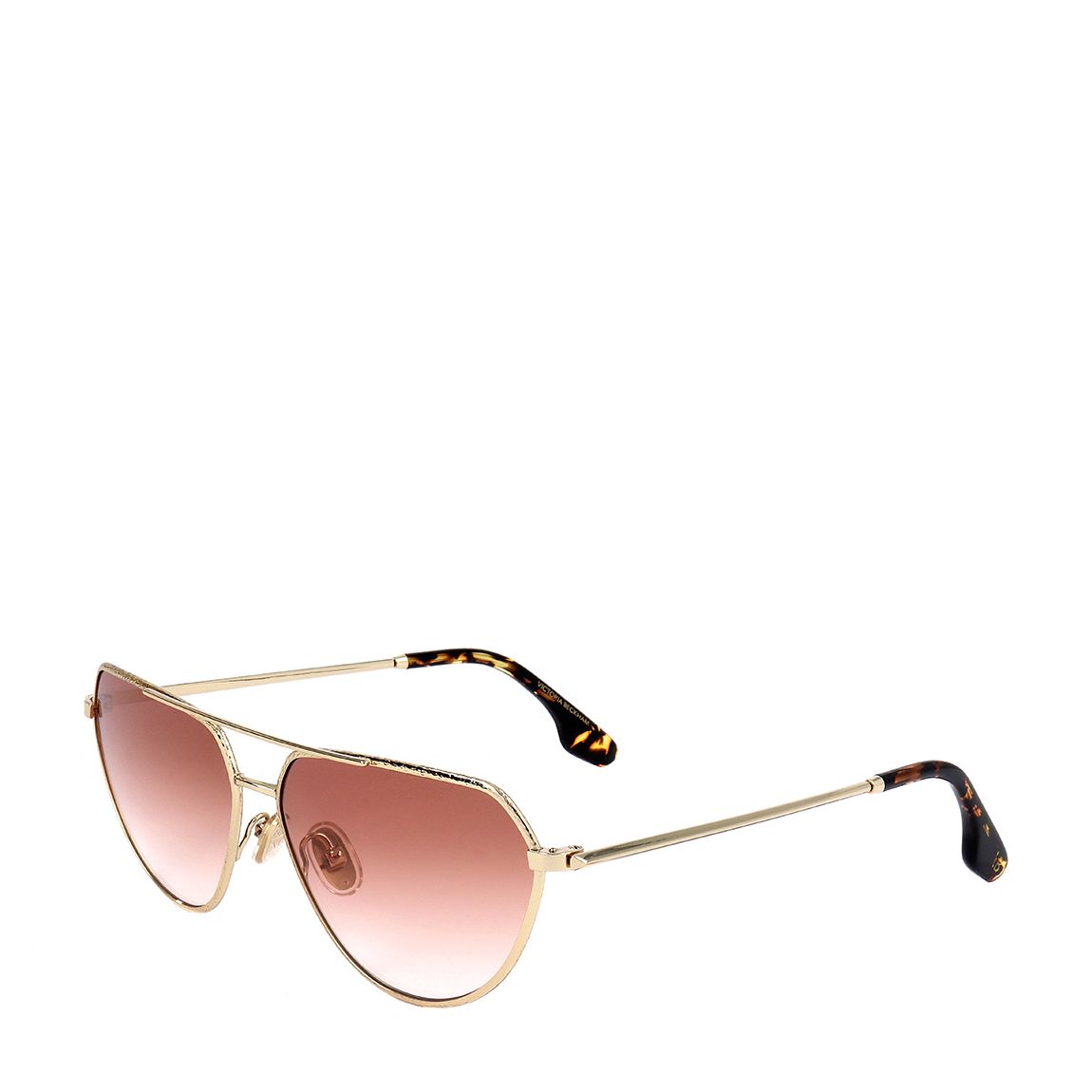 Women's Gold/Wine Aviator Victoria Beckham Sunglasses 60mm main product photo