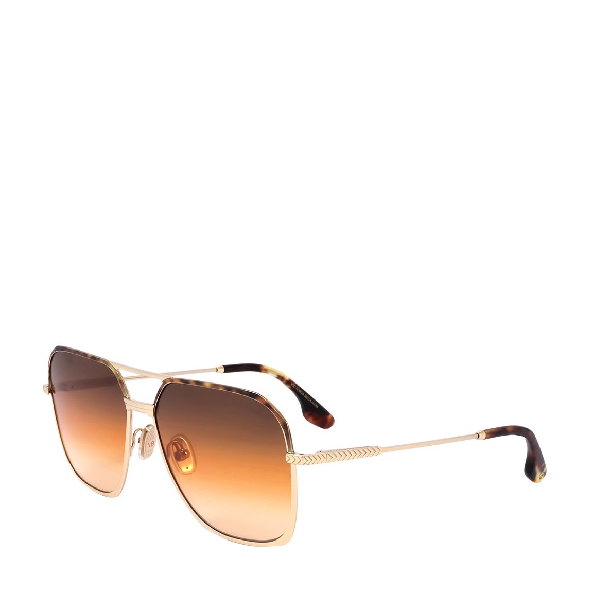 Gold/Brown Orange Aviator Sunglasses 59mm main product photo
