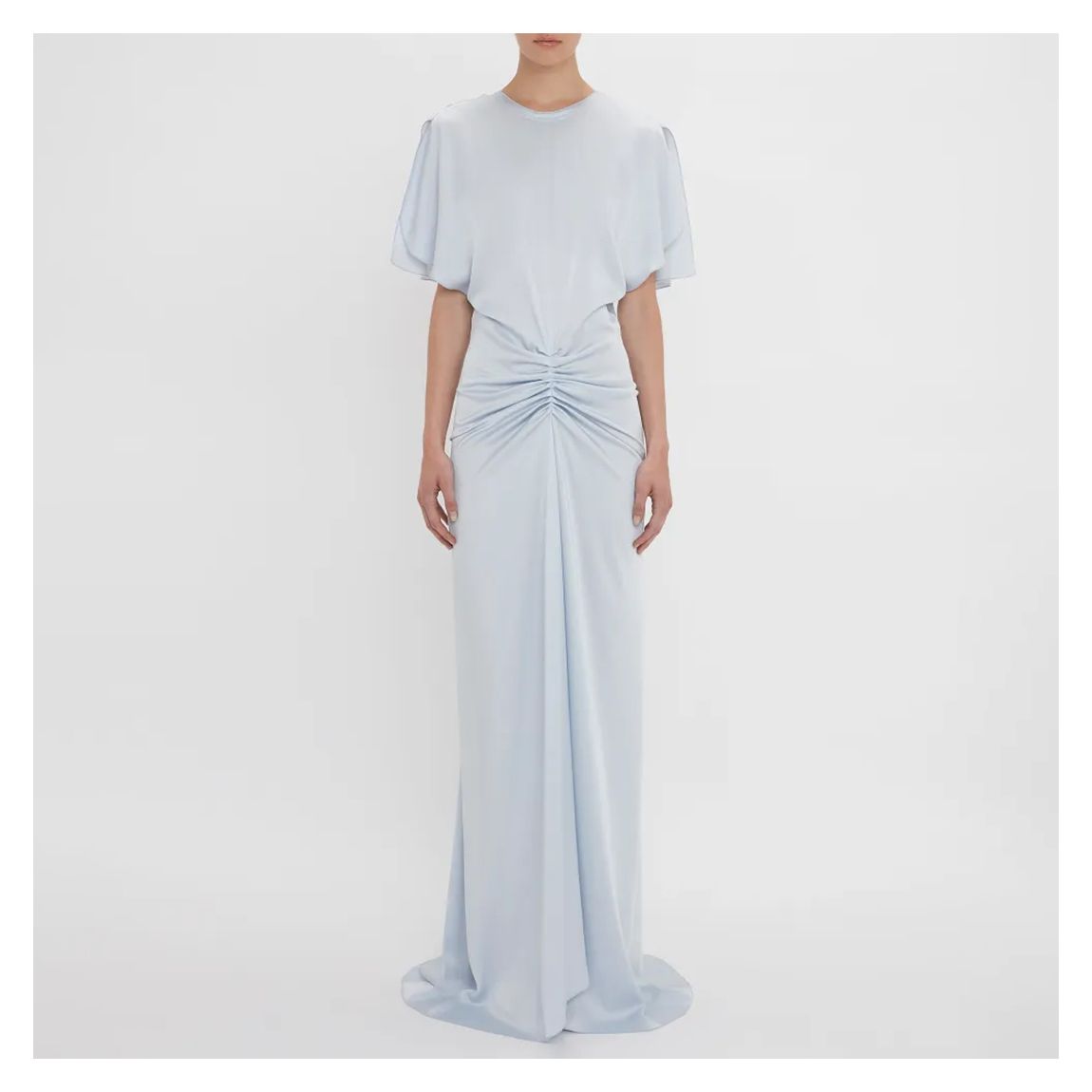 Pale Blue Gathered Maxi Dress main product photo