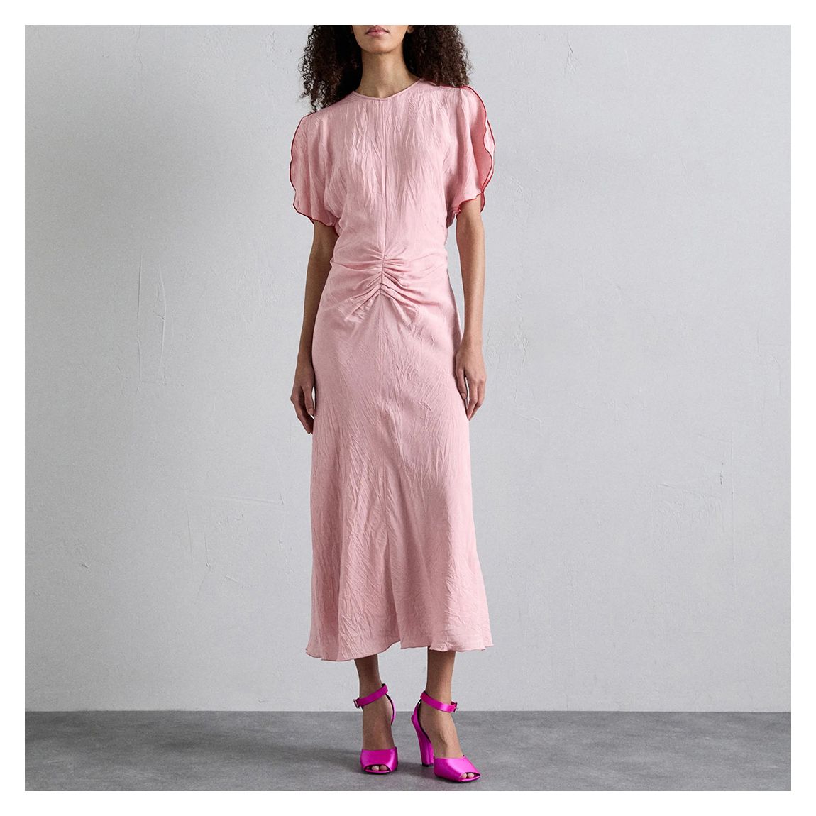 GATHERED WAIST MIDI DRESS main product photo