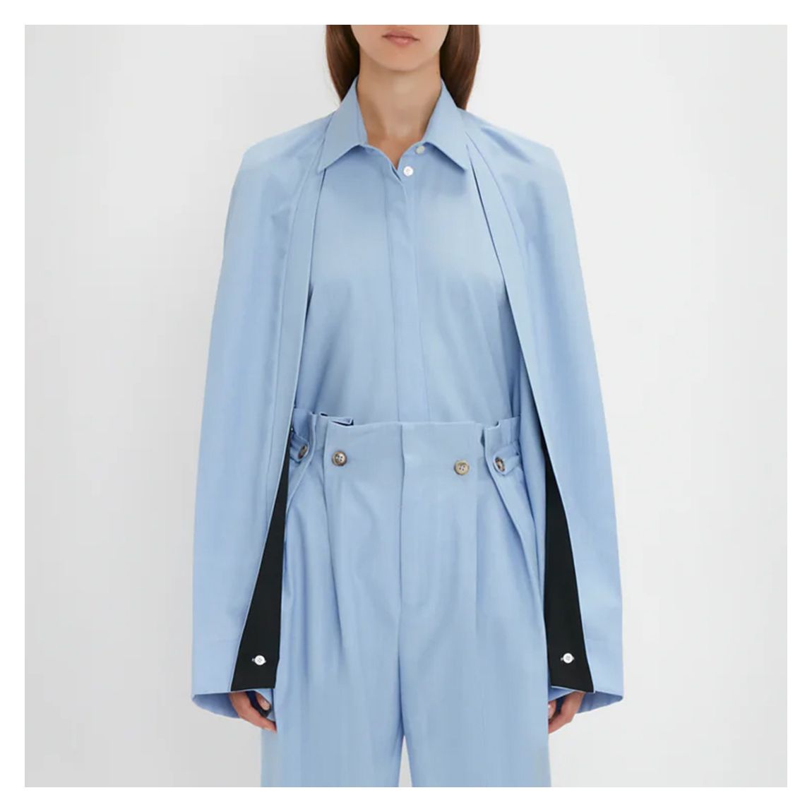 Cornflower Pleat Detail Raglan Shirt main product photo