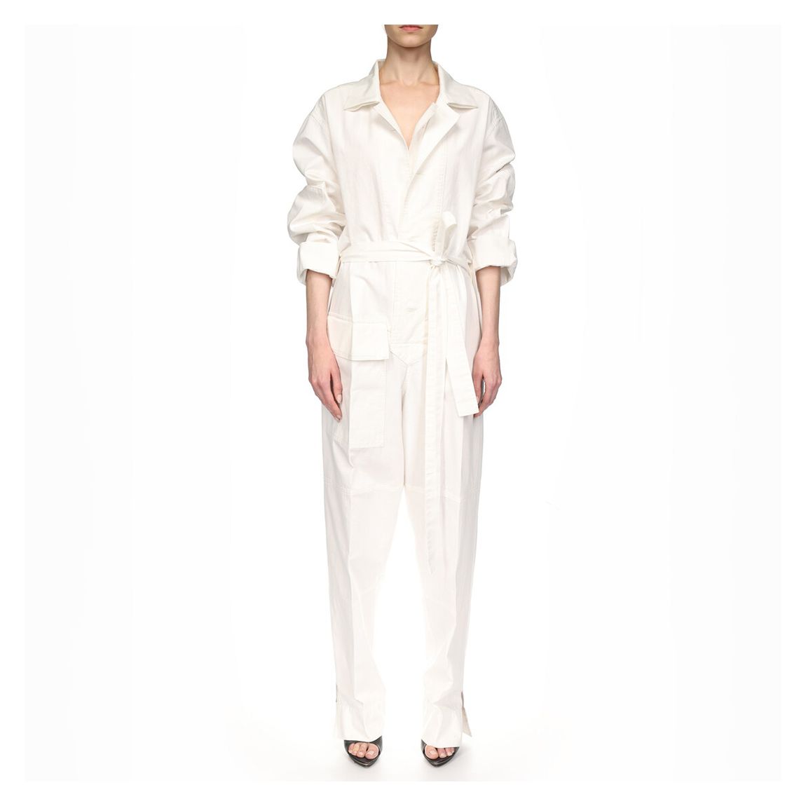 Ivory Belted Utility Jumpsuit main product photo
