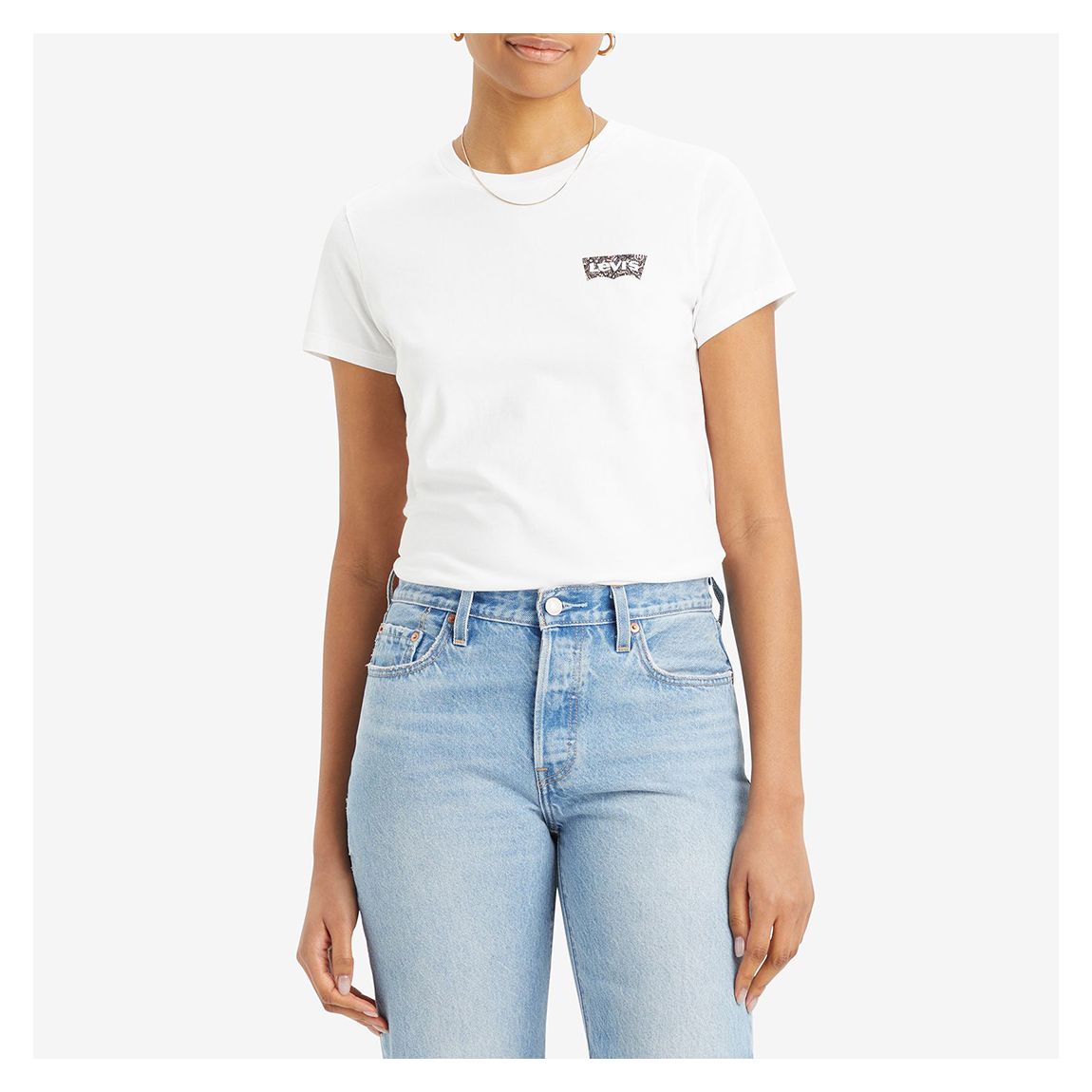 White Printed Logo Cotton T-Shirt main product photo