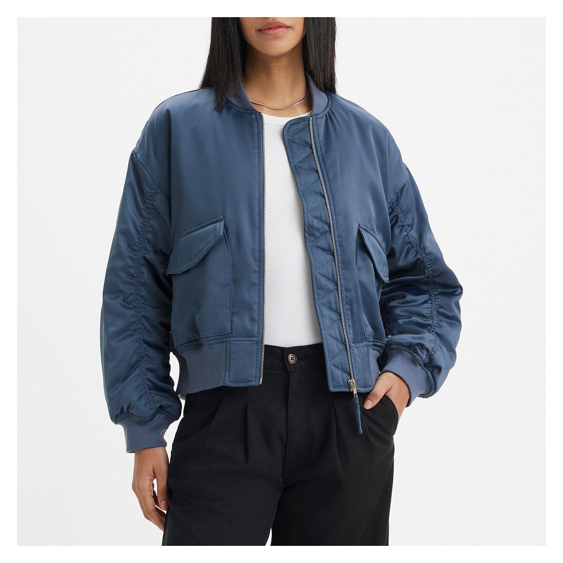 Blue Andy Retro Bomber Jacket main product photo