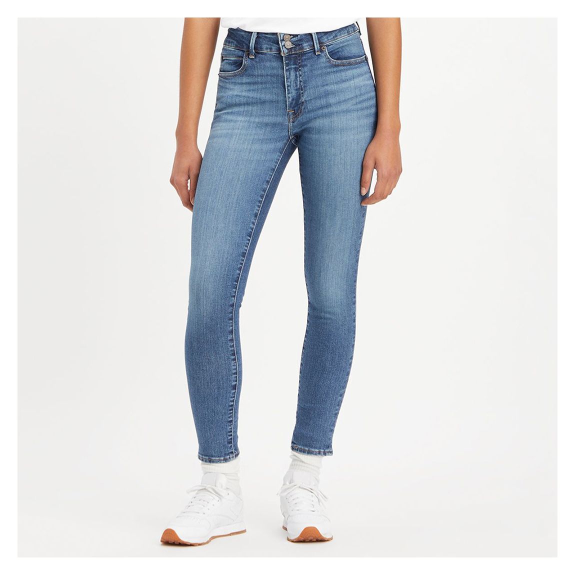 Mid Blue 711&trade Skinny Jeans main product photo