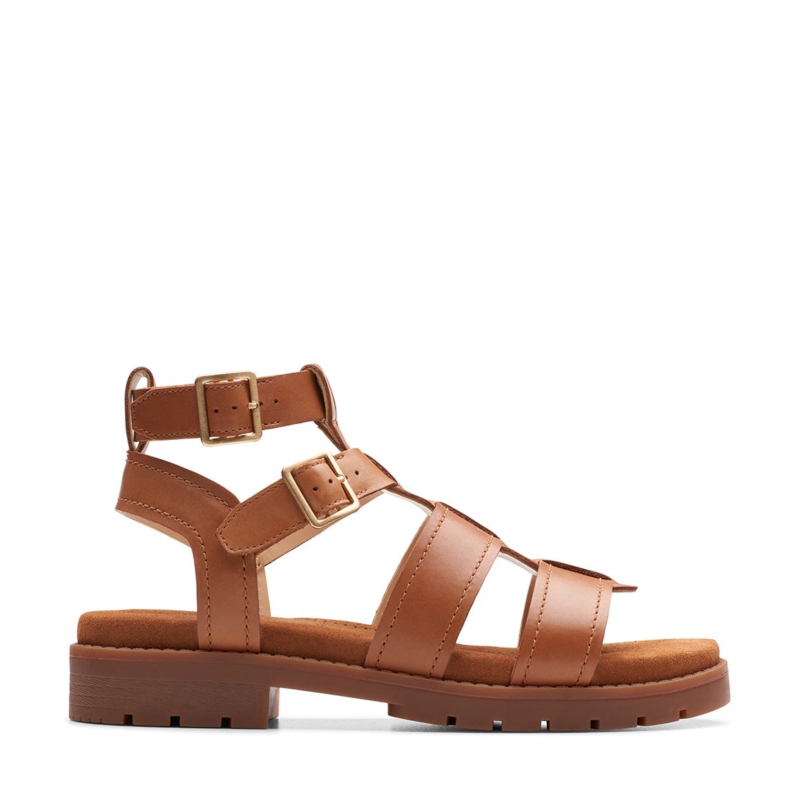 Tan Orinoco Cove Leather Flat Sandals main product photo