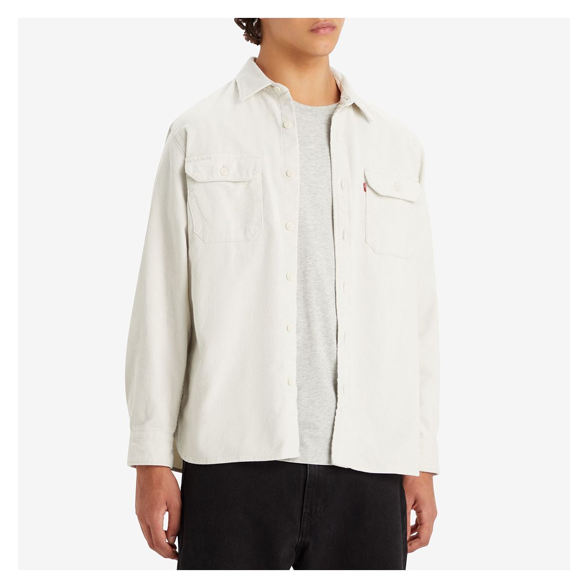 White Corduroy Jackson Cotton Over Shirt main product photo