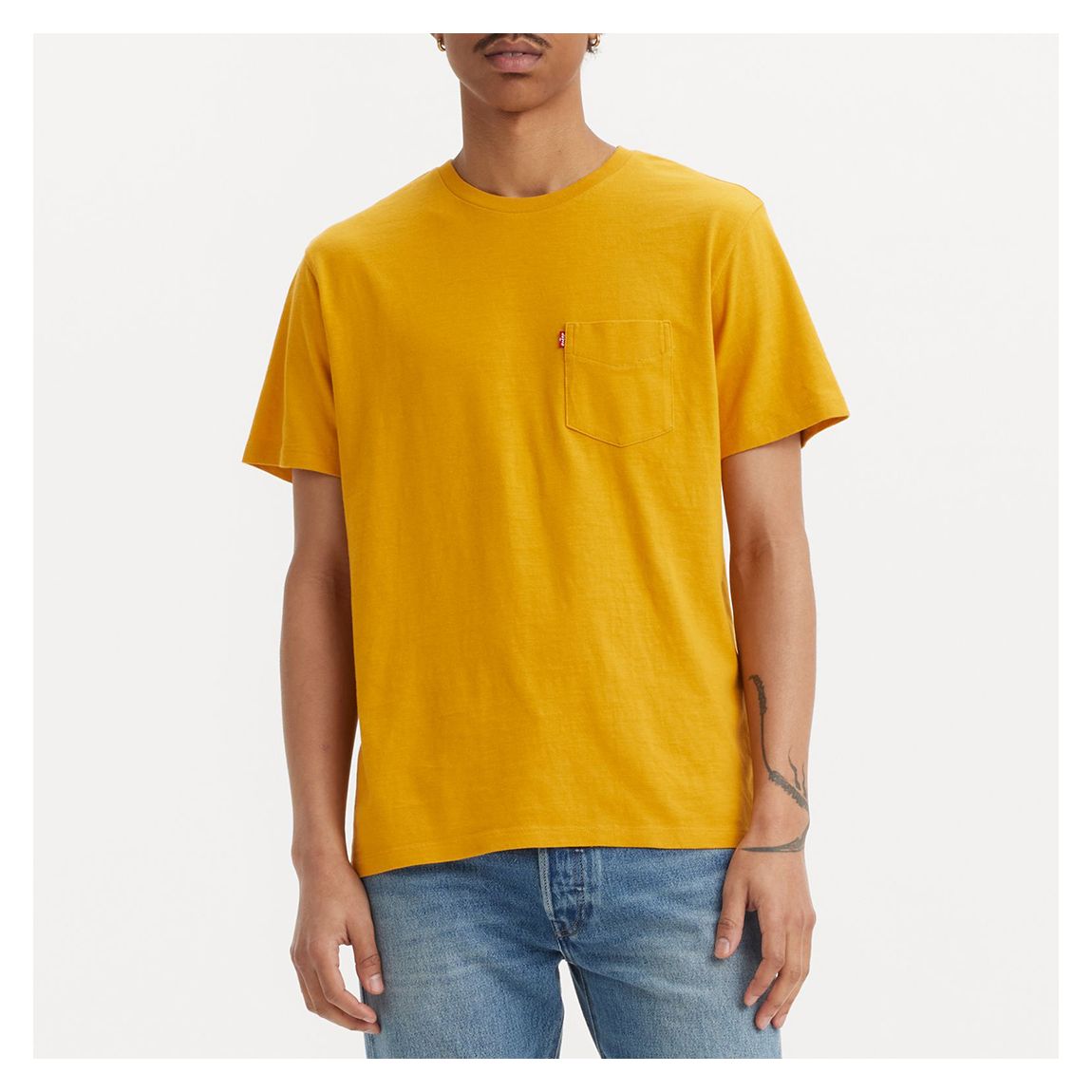 Yellow Classic Pocket Cotton T-Shirt main product photo