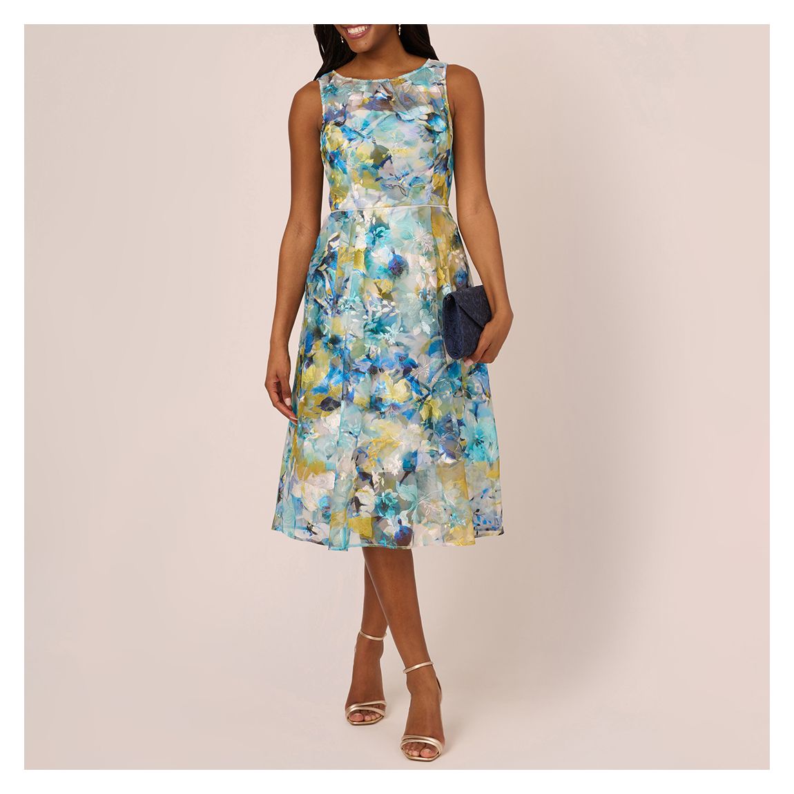 Blue Floral Swing Dress main product photo