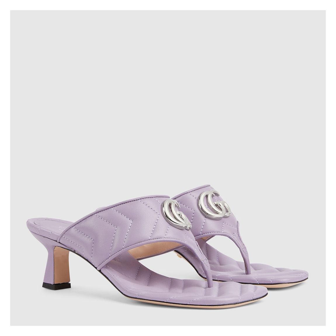 Women's Purple Double G Thong Heeled Sandal main product photo