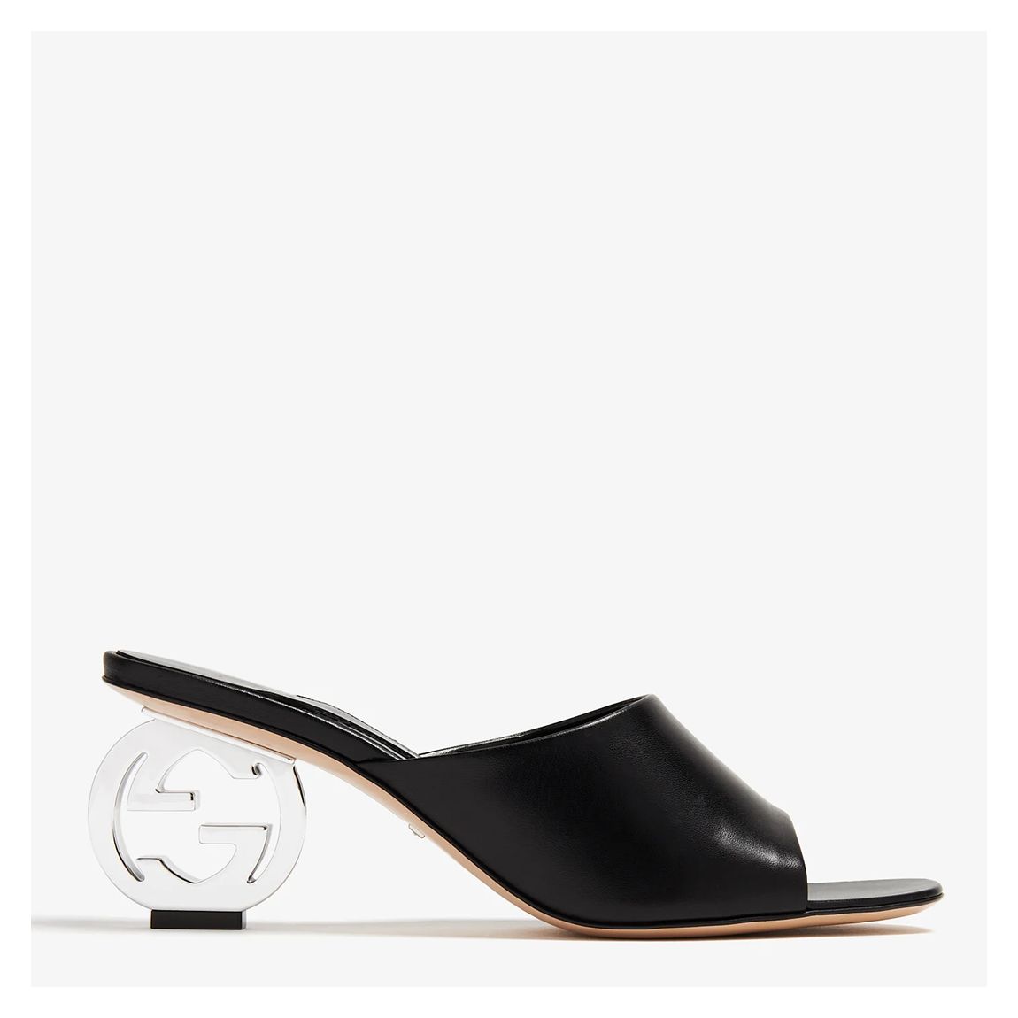 Women's Black Bella Interlocking G Heeled Sandal main product photo