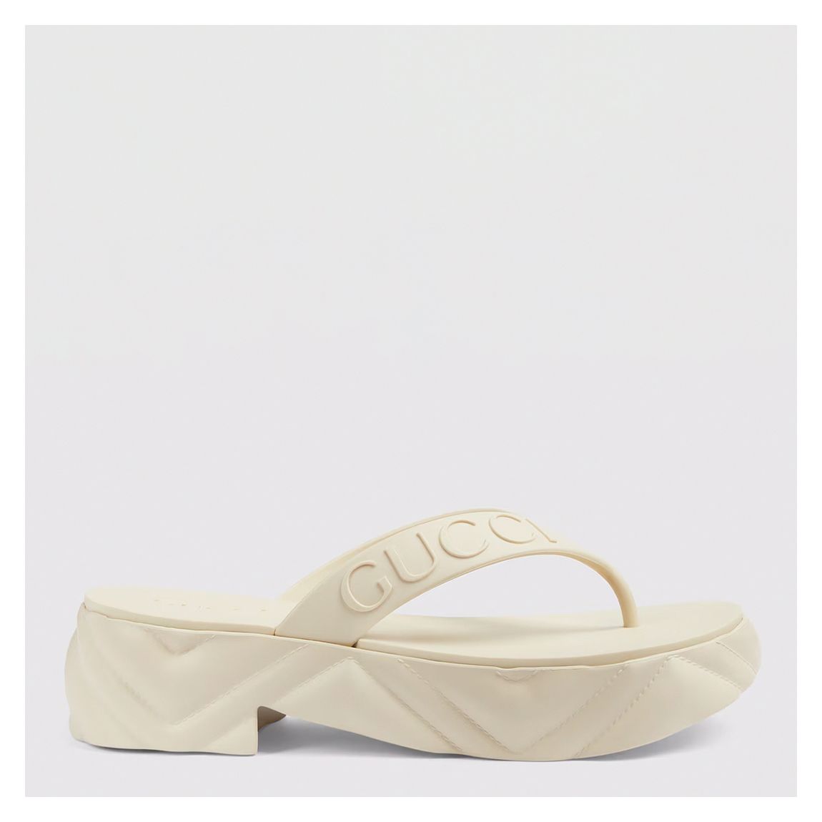 Women's White Thong Platform Sandal main product photo