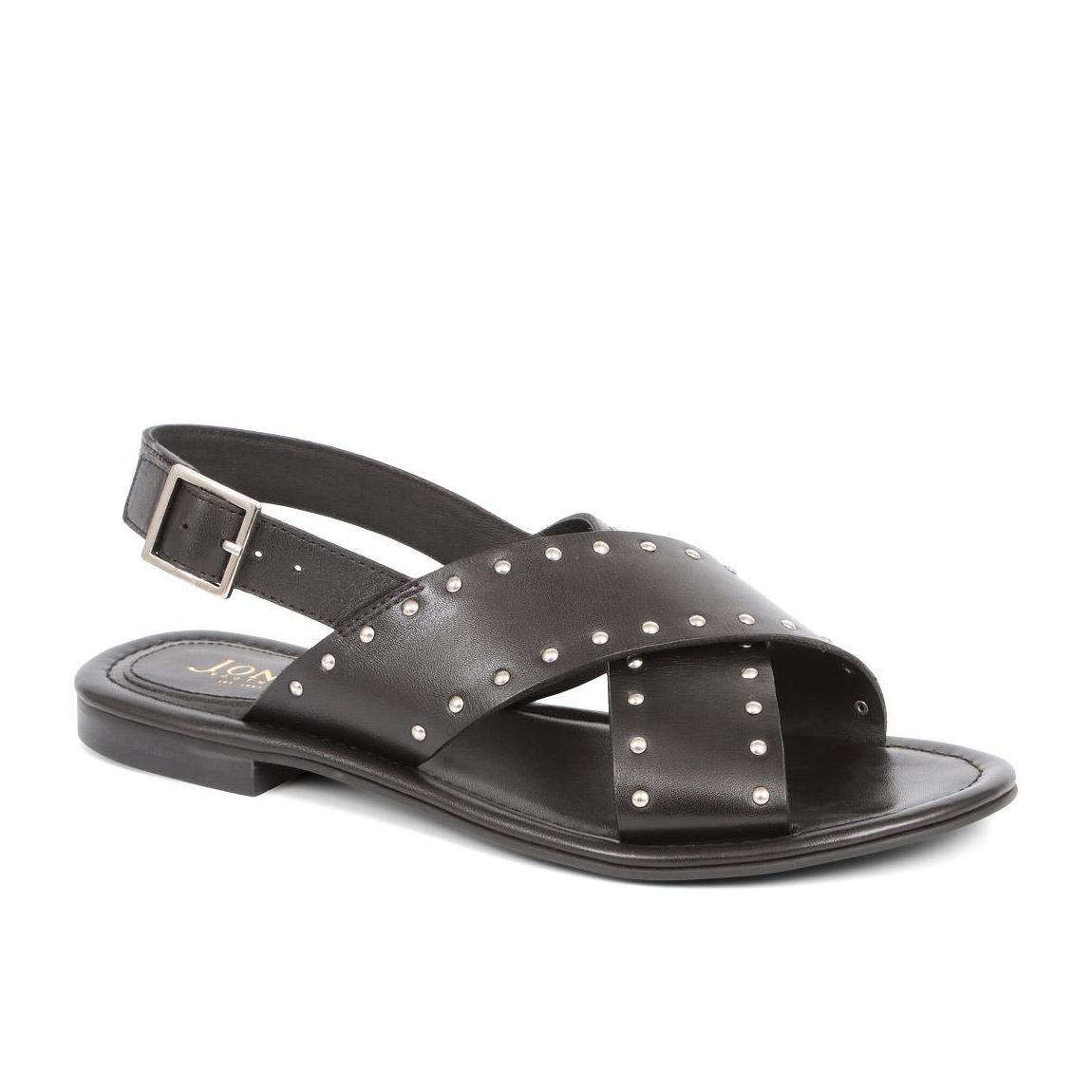 Women's Black Elda Crossover Flat Sandals main product photo