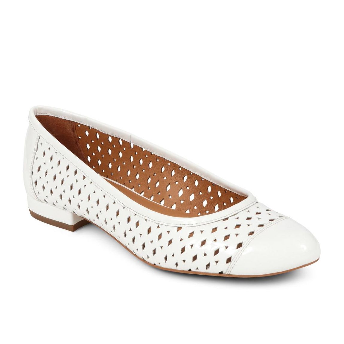 White Patent Sassi Ballet Pump main product photo