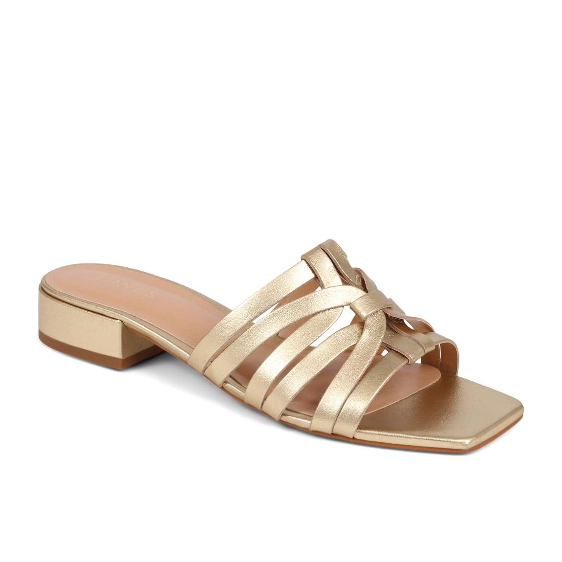 Gold Izabella Strappy Heeled Mules main product photo