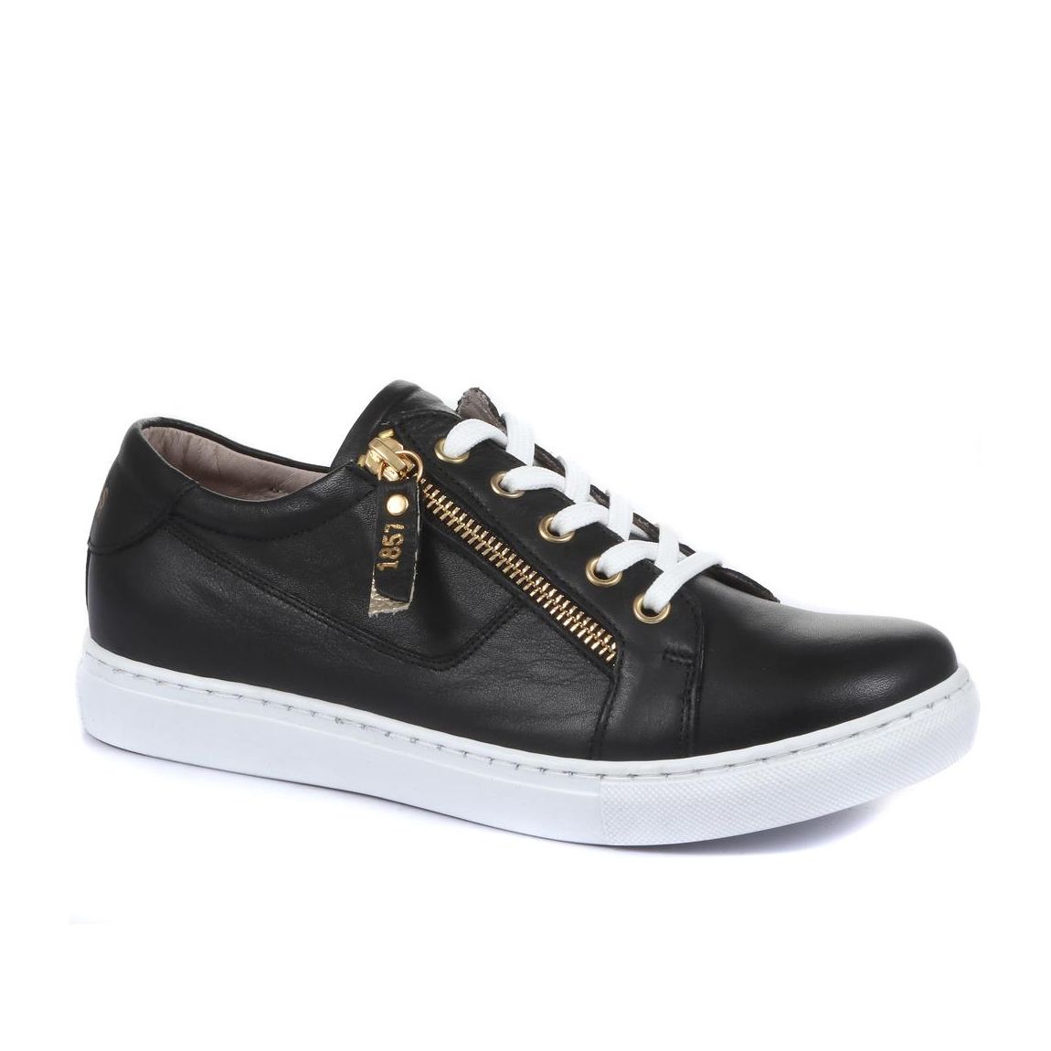 Black Padova Leather Trainers main product photo