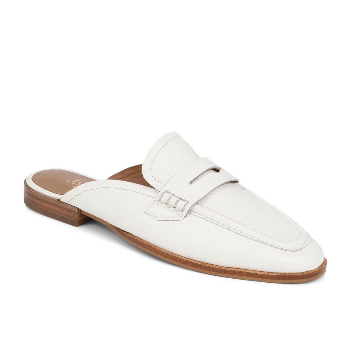 White Jola Slip On Flat Mules main product photo