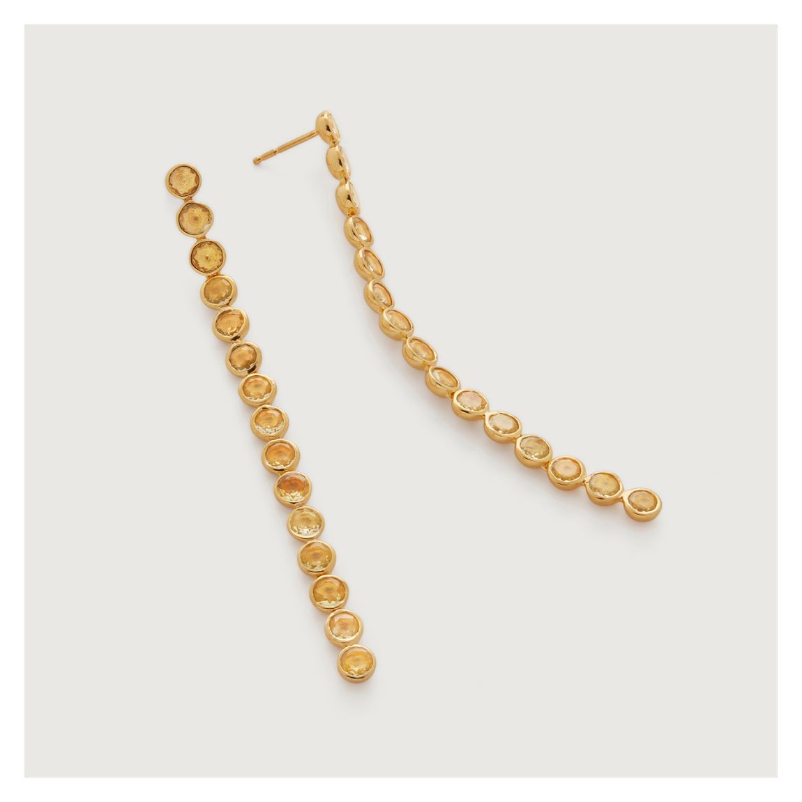 Lemon Quartz Gold Plated Kate Young Gemstone Cocktail Earrings main product photo