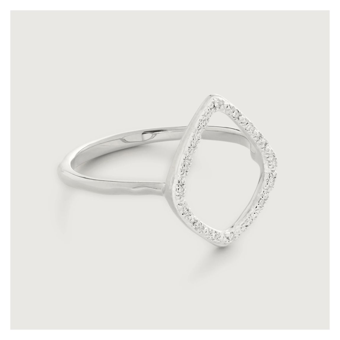 Silver Riva Diamond Hoop Ring main product photo