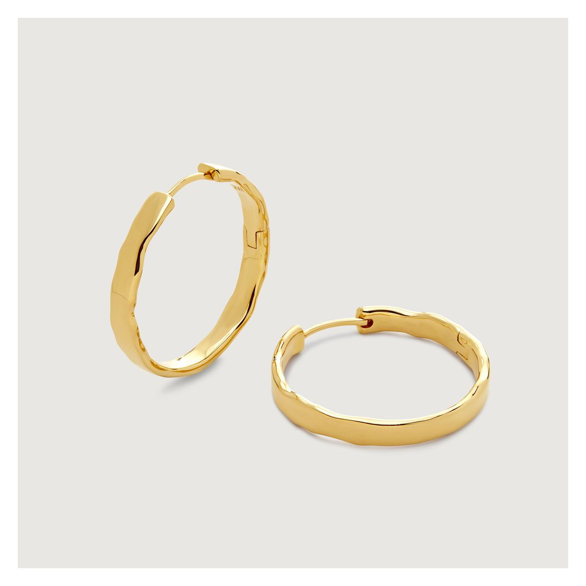 Gold Siren Muse Wave Medium Hoop Earrings main product photo
