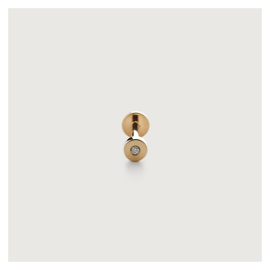 Yellow Gold Linear Diamond Single Labret Piercing Earring main product photo