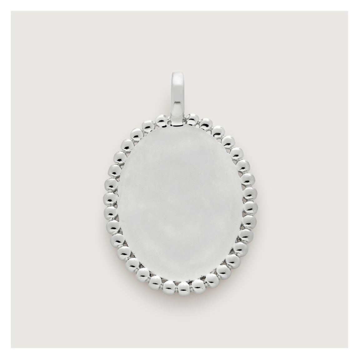 Silver Deia Beaded Oval Pendant Charm main product photo