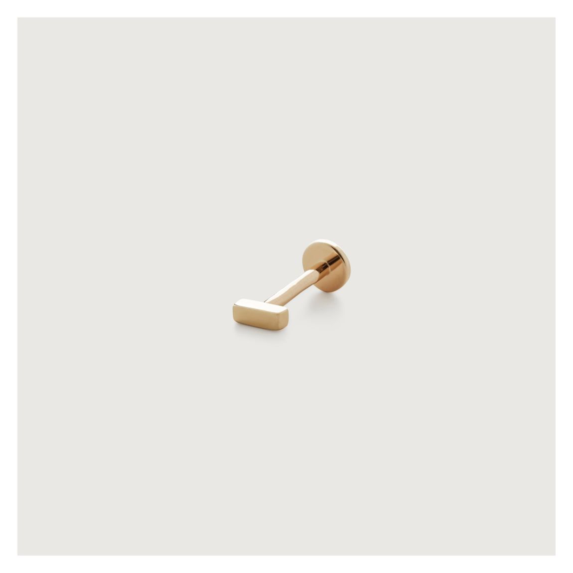 Yellow Gold Linear Bar Single Labret Piercing Earring main product photo