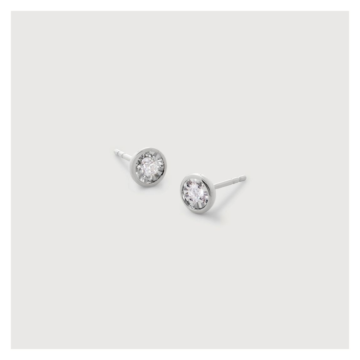 Silver Diamond Diamond Essential Stud Earrings main product photo