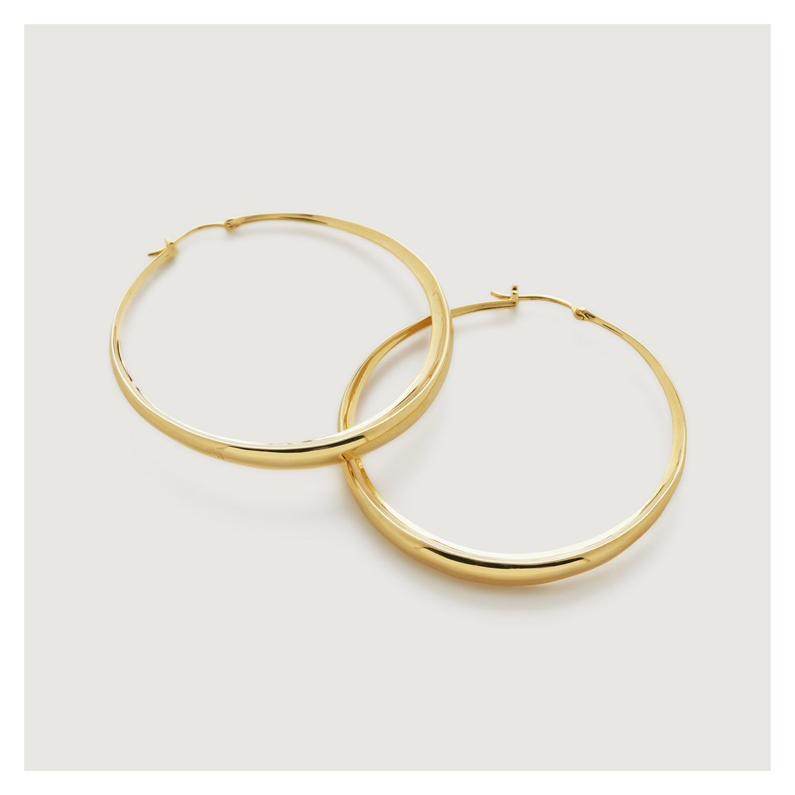 Gold Plated Deia Chamfered Large Hoop Earrings main product photo