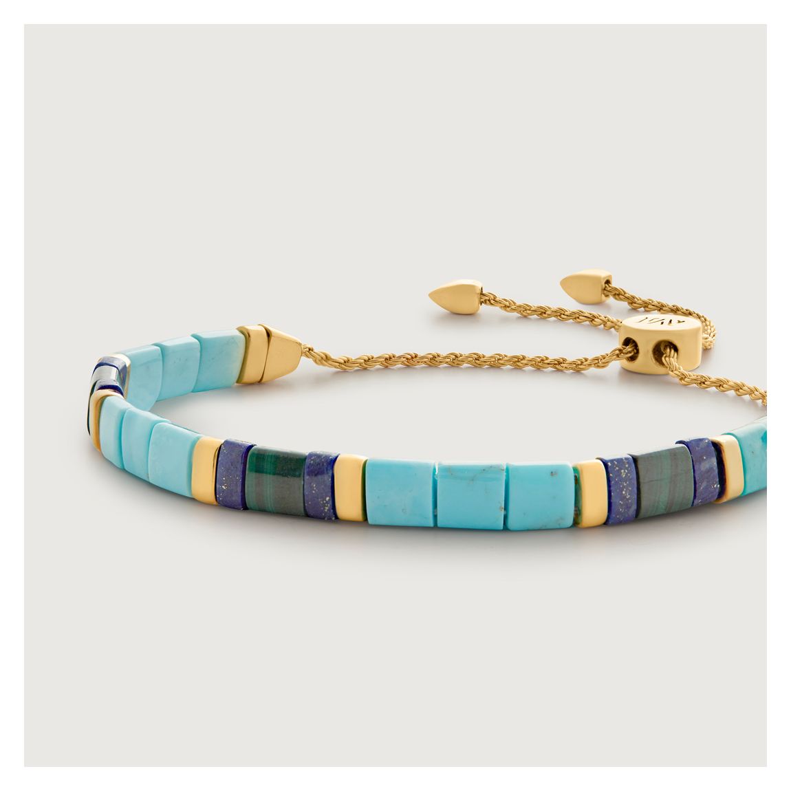 Turquoise Gold Plated Delphi Gemstone Friendship Bracelet main product photo