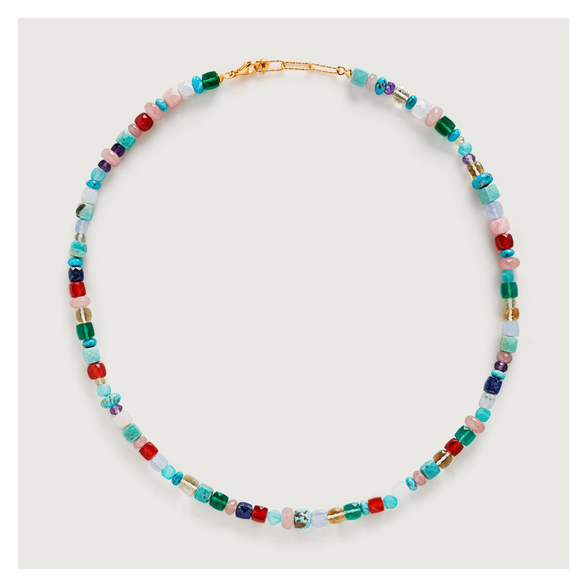 Gold Freedom Beaded Gemstone Necklace main product photo